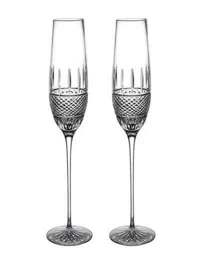 Waterford Crystal Irish Lace Flute Set of 2
